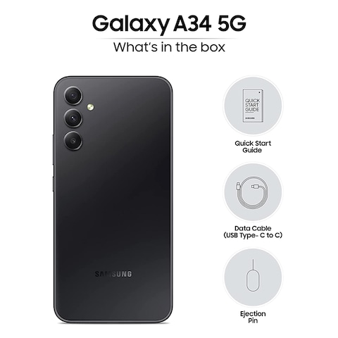 Samsung Galaxy A34 6GB 128GB 5G Dual SIM Smartphone 6.6 Inch Graphite