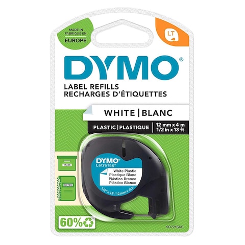 Dymo LetraTag Label Refill Black 0.012x4m