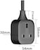 DKURVE&reg; 3 Meter 1 Way Gang Extension Lead 13 AMP Single Socket Extension Lead, UK 3 Pin Fused Plug male to female Travel Use Extension Cord Power Strip Plug, Extension for Travel, Home &amp; office