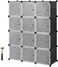 Generic Songmics Cube Storage Organizer, 12-Cube Closet Storage Shelves, Diy Plastic Closet Cabinet, Modular Bookcase, Storage Shelving With Doors For Bedroom, Living Room, Office, Black Ulpc34H