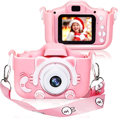 Freeb Kids Camera, Digital Camera For Kids Gifts, Camera For Kids 3-10 Year Old 3.5 Inch Large Screen 2019 Upgraded (Pink)