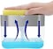 Aeakey Soap Dispenser,Dish Soap Dispenser for Kitchen,Sponge Holder Sink Dish Washing Soap Dispenser 13 Ounces (Silver)