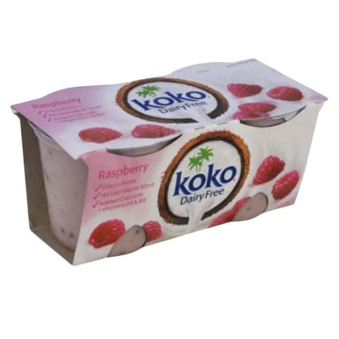 Koko Yogurt Coconut &amp; Raspberry Dairy Free 125g x 2 Pieces