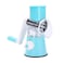 Generic-Blue Multifunctional Food-grade Stainless Steel Vegetable Slicer Chopper Fruit Cutter Cheese Shredder Rotary Drum Grater 3 Stainless Steel Blade(Blue)