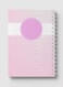 Lowha Spiral Notebook With 60 Sheets And Hard Paper Covers With Abstract Pink &amp; White Cube Design, For Jotting Notes And Reminders, For Work, University, School