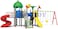 Rainbow Toys - Outdoor Children Playground Set Garden Climbing frame Swing Slide 8 * 4.2 * 3.3 Meter RW-12032