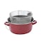 Cocotte Friteuse Deep Fryer Red Metal 26CM