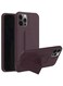 Focus Finger Grip Holder And Standing Cover With Car Magnetic Multi-Function Shockproof Protective Case Cover For Iphone 12 Pro Brown