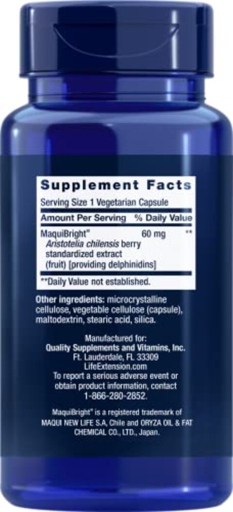 Life Extension Tear Support With Maquibright - Helps Promote Tear Production &amp; Eye Health From The Inside Out - Non-Gmo, Gluten-Free - 30 Vegetarian Capsules