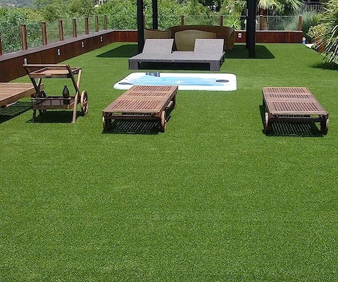 Egardenkart® Premium High Density Artificial Grass Carpet Fake Grass Turf 40mm Green/brown