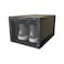 Premium Front Open Shoe Box - transparent storage box with magnetic door (2 Pack, Black)