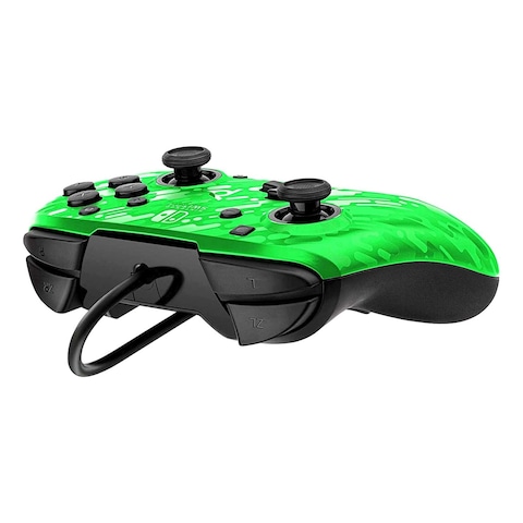 PDP Faceoff Deluxe+ Audio Wired Controller For Nintendo Switch Camo Green