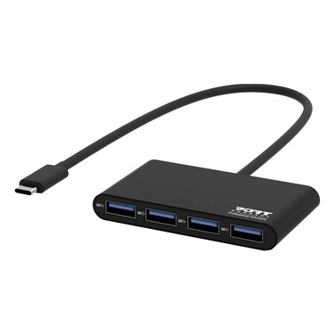 Port Connect Type C To 3 USB 3.0 Hub Black