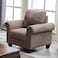 Chair Fabric Living Rooms Sofa Set Collection Taupe with Curled Handrails and Nail Head Trim