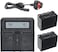 DMK Power NP-F970/F960 Battery (9800mAh) 2-Pack and DC-03 Dual Digital Battery Charger Compatible with Sony PXW-Z150 NEX-EA50M FDR-AX14K FX1 FX7 FX1000 HVR-V1U Z1U NX100 Camera LED &amp; Video Light