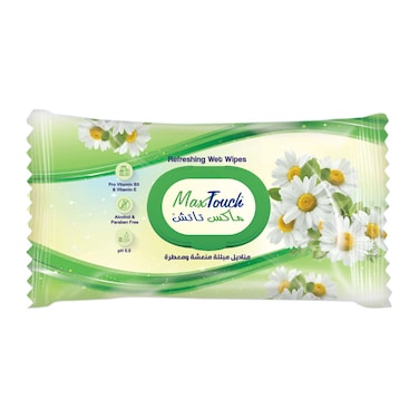 Max Touch Wipes, Refreshing - 80 Wipes