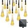 15ft 20 LeD Solar Festival Lights Outdoor Garden String Light Waterproof Tear Drop Style, for Garden, Patio, Yard, Camping, Festival Parties, Wedding (Warm White)