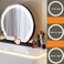 AWD Luminous Dressing Table with Smart Mirror, Chest of Drawers and Chair color White - 6 side Drawers