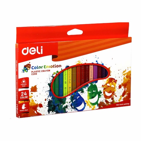 Deli Plastic Crayon - 24 Colors