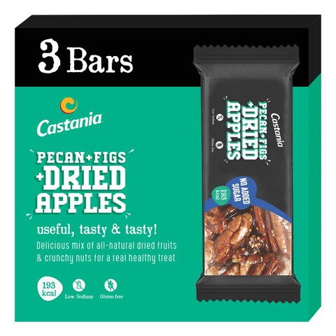 Castania Dried Apples Pecan and Figs No Added Sugar Bar 38g Pack of 3