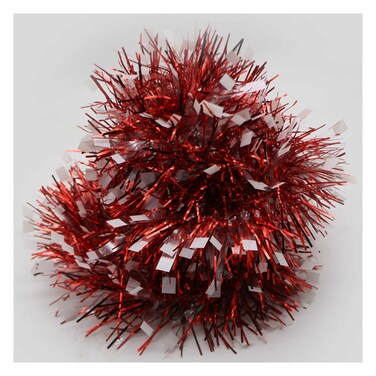 Carrefour Shiny Decorative Tinsel Garland 9cmx2m Red/White