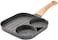 EnsoCrafts&reg; Kitchen Nonstick Egg Frying Pans Omelet Pan for Burger Eggs Ham Pancake Maker, Aluminium Alloy Fried Egg Cooker Skillet With Wood Handle Frying Pot Non-Stick Cooking Breakfast (2 Hole)