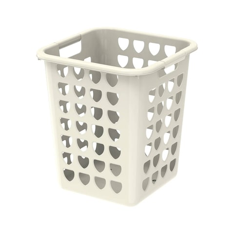 Cosmoplast Square Plastic Laundry Bin Off White 41x35x35cm