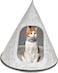 Cat Bed, Pet Bed, Kitten bed, cozy cats, plush and soft, cushioned, portable, stylish, ventilated, Luxury, Decorative, Strong &amp; warmth Design, Indoor, Easy to Clean, Grey color, 58 cm height