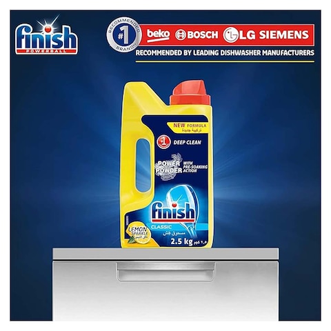 Finish Dishwasher Powder Detergent - Lemon Scent - 1 Kg - 3 Pieces