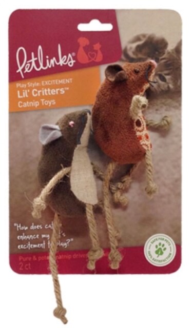 Petlinks&reg; Lil&#39; Critters&trade; Mice Catnip Cat Toys, Set of 2