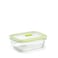 Plastic Forte Glass Food Container with Valve Click - 370ml, Lime Green
