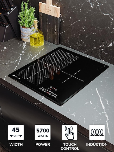 MILLEN Induction hob 45 cm Built-in 3 Heating Zones - MIH 452 BL, 5700 Watts, Touch Control, 3 Year Warranty