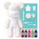 DIY CREATE YOUR OWN UNIQUE ACRYLIC FLUID POURING PAINT MONEY SAVING BEAR (13 inch - 33 cm) COMPLETE SET, Colors: Rose-Red, Blue-Green, Fluorescent-Pink, Mint-Green, Dark-Blue, Fun Creative Gift