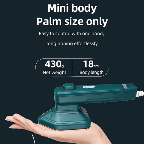 Portable Handheld Steam Iron Mini Travel  Fabric Garment Iron Lightweight Steamer for Home Office Travel(water tank 60ml)