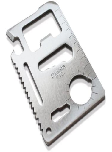 Generic - 11-In-1 Multi Function Credit Card Style Survival Tool Kit Silver