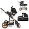 Teknum 3 in 1 Pram stroller - Black + Infant Car Seat