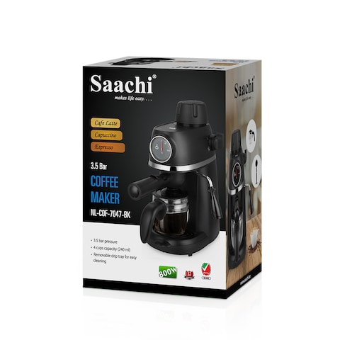 Saachi Coffee Maker NL-COF-7047-BK With 3.5 Bar Pressure