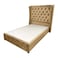 In House Lychee Velvet Bed Frame - Single - 200x100 cm - Beige