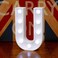 LED Marquee Letter Light Sign Wooden White (U) 25cm