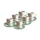 12 Pieces 90ml Espresso And Turkish Coffee Set, Green 
