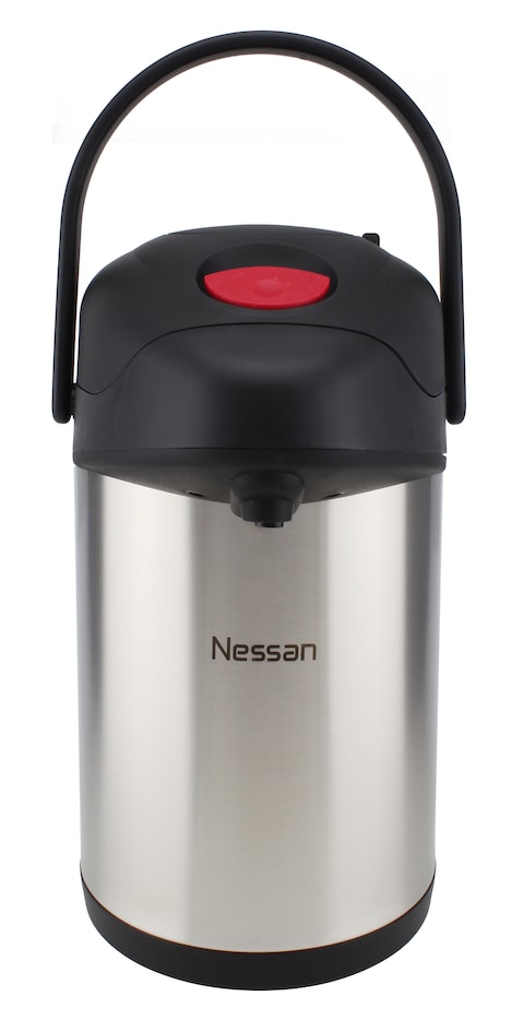 Nessan Euro Stainless Steel Insulated Pump Flask Silver 4L