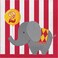 Circus Time Lunch Napkins 3-Ply 2nd Birthday