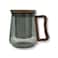 1CHASE&reg;️ Borosilicate Glass Mug With Infuser, Walnut Lid and Handle, For Blooming Tea, Loose Leaf Tea, Coffee, Fruit Tea, Black Tea, Rose Tea, 500 ML, Smoky Grey&hellip;
