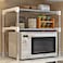 Double layer Metal Microwave Oven Stand ，Over The Rack Storage Organizer for Home Kitchen Bathroom Countertop Storage