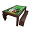 Simbashoppingmea - 7 Ft Pool Table And Dining Table With Container Benches Full Accessories &ndash; Rich Green