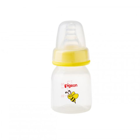 Buy Pigeon Peristaltic Nipple Slim Neck Feeding Bottle 50ml Yellow in Saudi Arabia