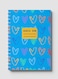 Lowha Spiral Notebook With 60 Sheets And Hard Paper Covers With Colored Heart Shapes Drawing Design, For Jotting Notes And Reminders, For Work, University, School