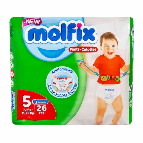 Molfix Pants Diapers 5 Junior, 11-25 Kg - 26 Diapers