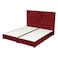 In House Granada Velvet Bed Frame - Single - 200x120 cm - Burgundy
