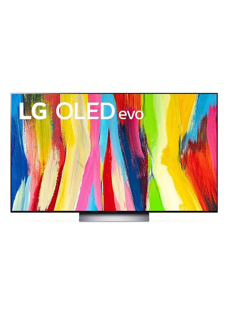 LG OLED Evo TV 55-Inch C2 Series, Cinema Screen Design 4K Cinema HDR Webos22 With Thinq AI Pixel Dimming OLED55C26La, Black